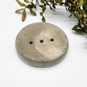 Round Handmade Concrete Draining Soap Dish