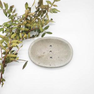 Oval Handmade Concrete Draining Soap Dish