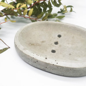 Oval Handmade Concrete Draining Soap Dish