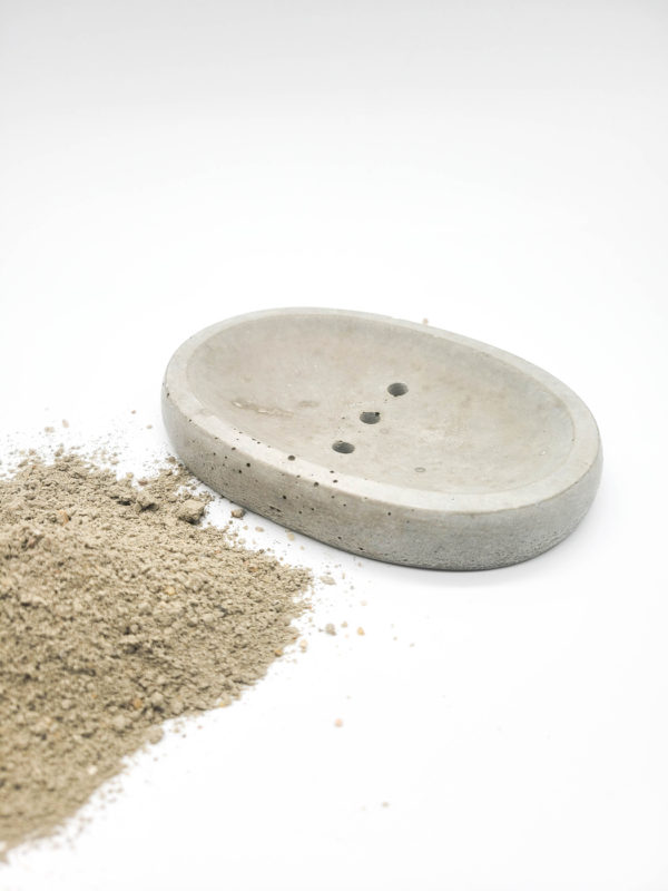 Oval Handmade Concrete Draining Soap Dish